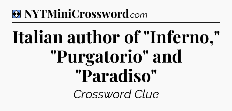 Solution: Italian author of 