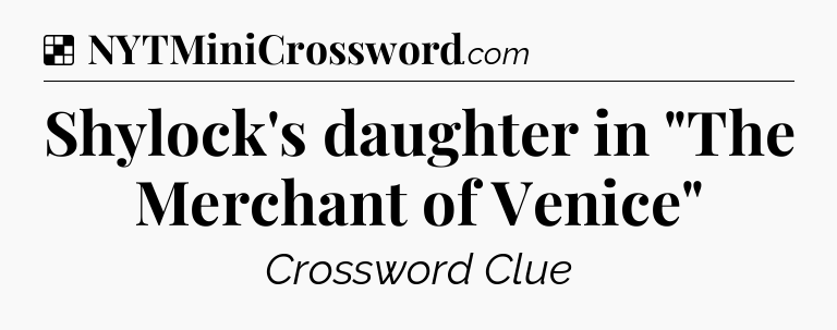 Solution: Shylock's daughter in 