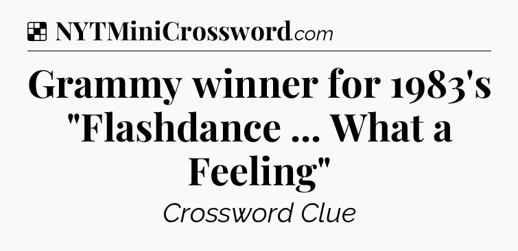 Solution: Grammy winner for 1983's 