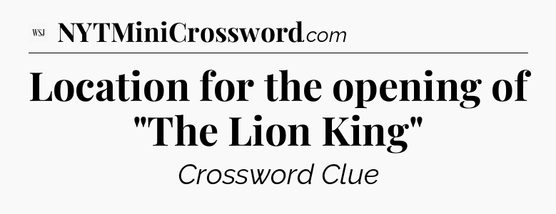 Location for the opening of 