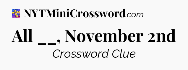 All __, November 2nd Codycross