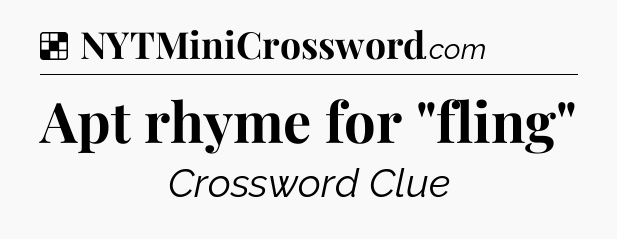 Solution: Apt rhyme for 