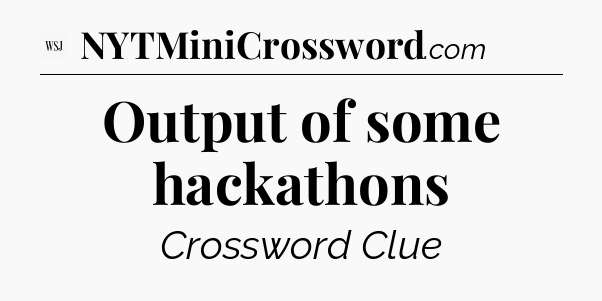 Output of some hackathons - WSJ Crossword