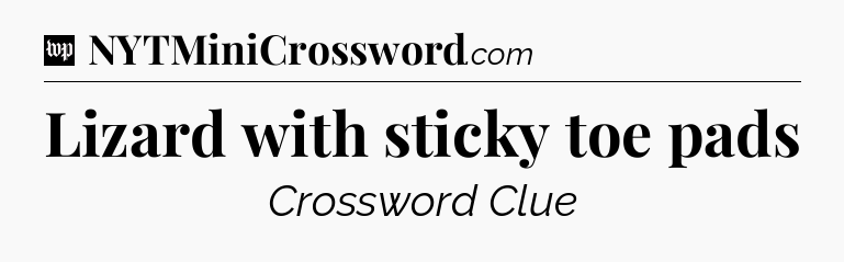 Lizard with sticky toe pads Crossword Clue