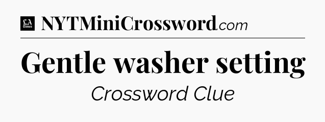 Gentle washer setting - LA Times Crossword
