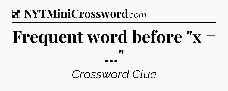 Solution: Frequent word before 