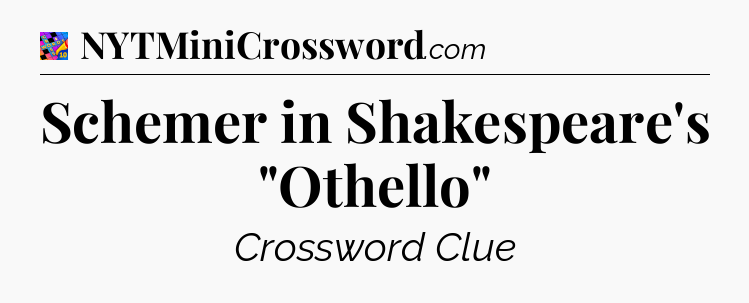Schemer in Shakespeare's 