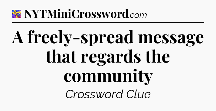 A freely-spread message that regards the community Codycross