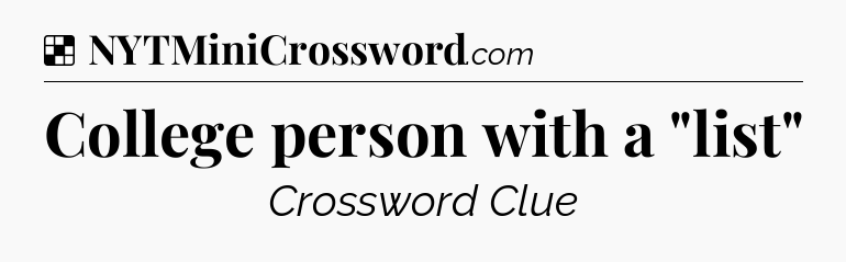 Solution: College person with a 