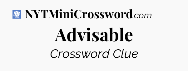 Advisable Puzzle Page Crossword Clue
