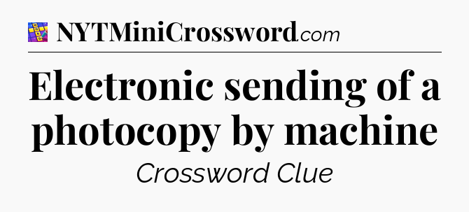 Electronic sending of a photocopy by machine Codycross