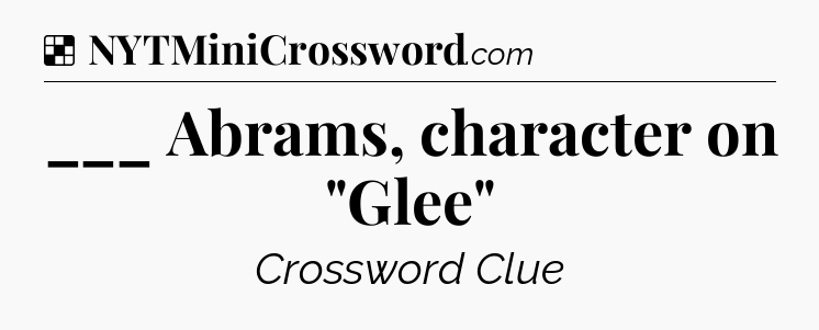 Solution: ___ Abrams, character on 