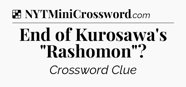 Solution: End of Kurosawa's 