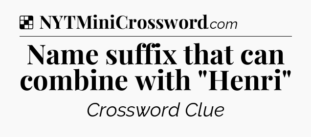 Solution: Name suffix that can combine with 