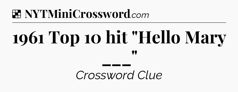 Solution: 1961 Top 10 hit 