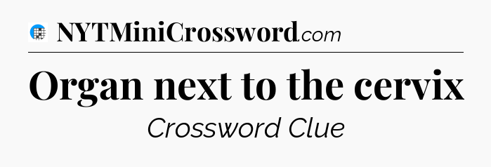 Organ next to the cervix Crossword Clue