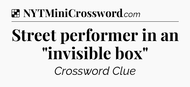 Solution: Street performer in an 