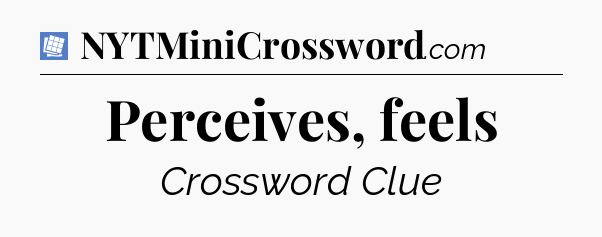 Perceives, feels Puzzle Page Crossword Clue