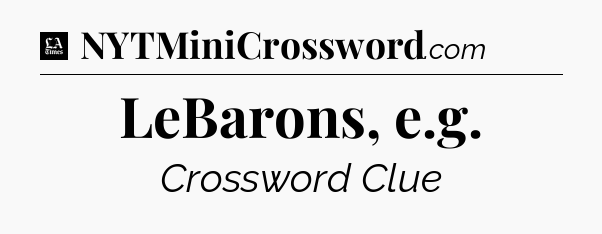 LeBarons, e.g - LA Times Crossword