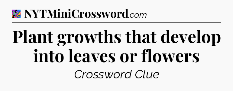 Plant growths that develop into leaves or flowers Crossword Clue