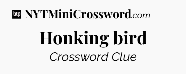 Honking bird Crossword Clue