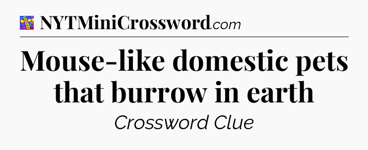 Mouse-like domestic pets that burrow in earth Codycross