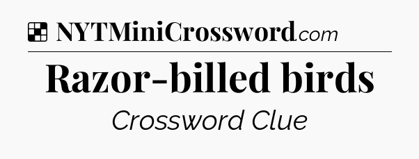 Solution: Razor-billed birds - NYT Crossword