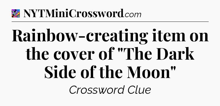 Rainbow-creating item on the cover of 