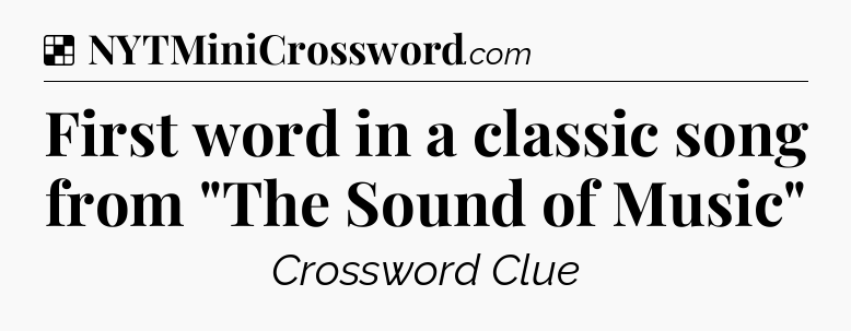 Solution: First word in a classic song from 