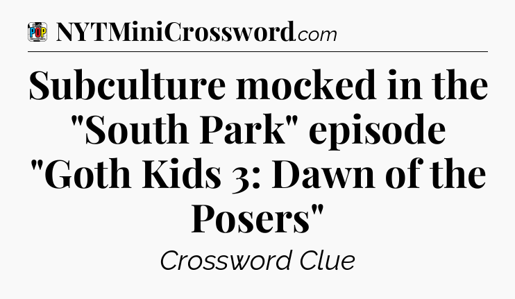Subculture mocked in the 