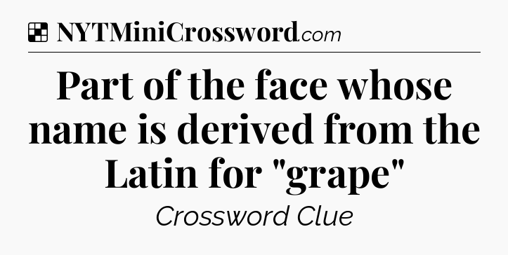Solution: Part of the face whose name is derived from the Latin for 