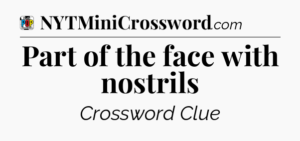 Part of the face with nostrils Crossword Clue