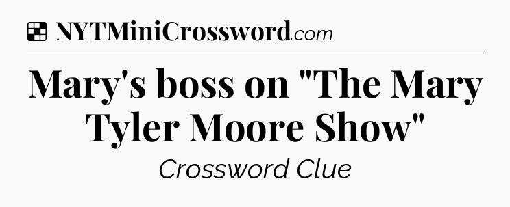Solution: Mary's boss on 