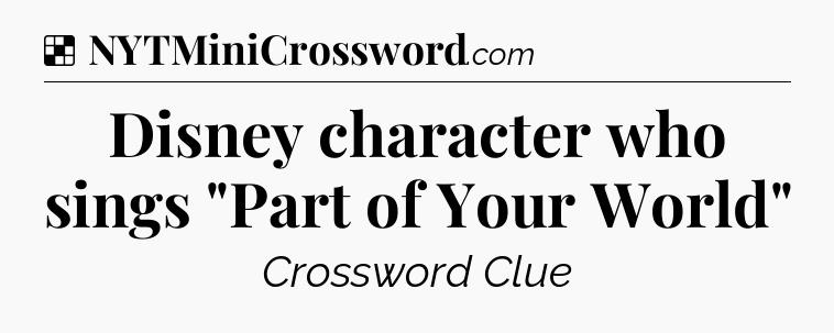 Solution: Disney character who sings 