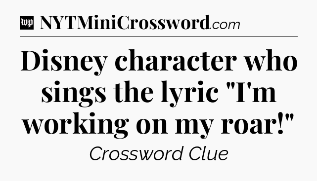 Disney character who sings the lyric 