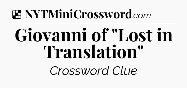 Solution: Giovanni of 