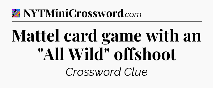 Mattel card game with an 