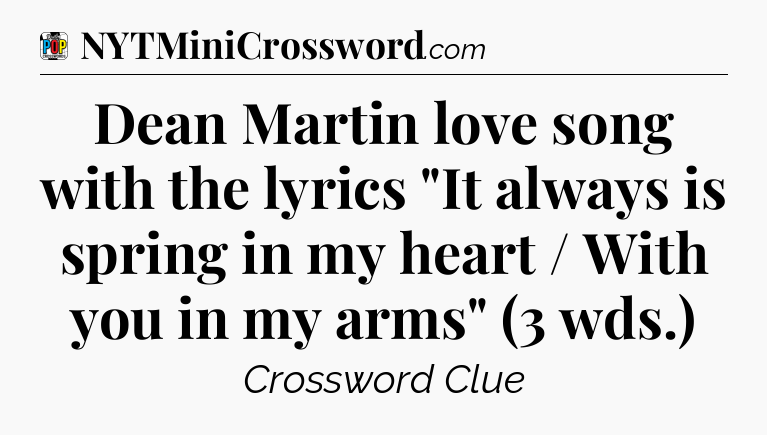 Dean Martin love song with the lyrics 