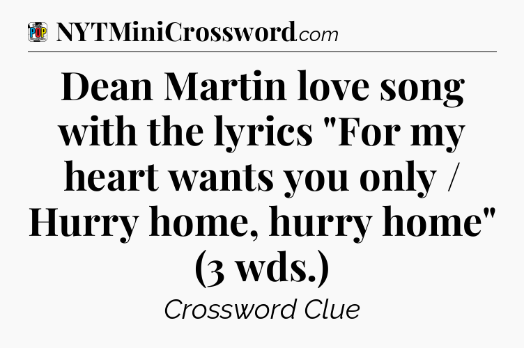 Dean Martin love song with the lyrics 