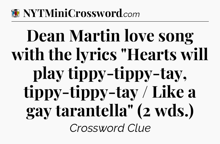 Dean Martin love song with the lyrics 