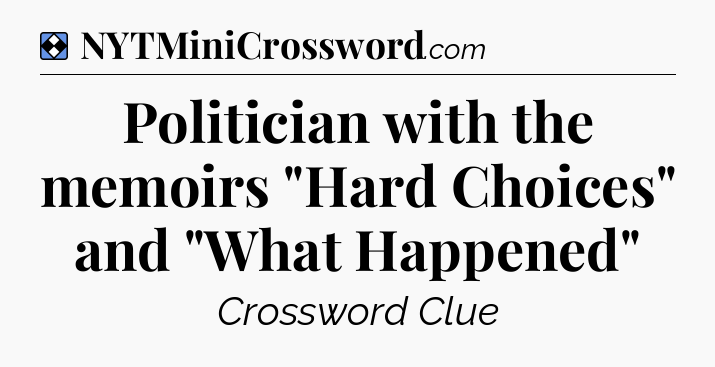 Solution: Politician with the memoirs 