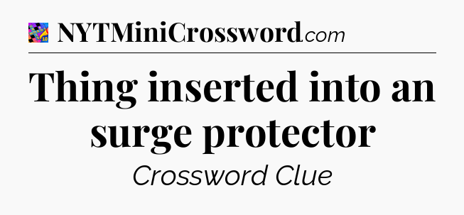 Thing inserted into an surge protector Crossword Clue
