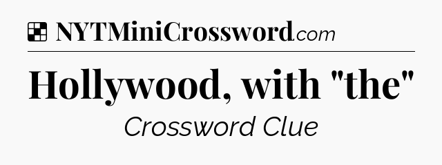 Solution: Hollywood, with 