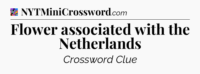 Flower associated with the Netherlands Crossword Clue