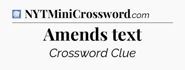 Amends text Puzzle Page Crossword Clue