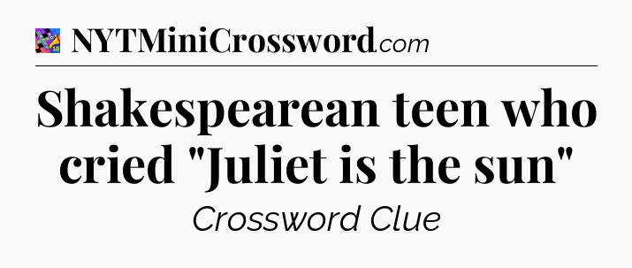 Shakespearean teen who cried 