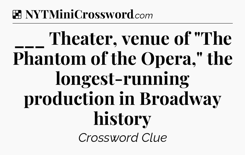 Solution: ___ Theater, venue of 