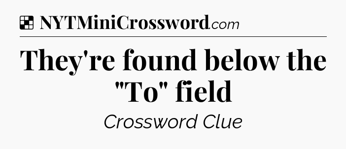 Solution: They're found below the 