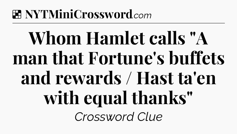 Solution: Whom Hamlet calls 