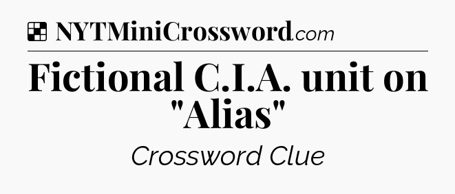Solution: Fictional C.I.A. unit on 